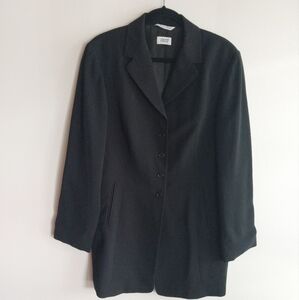 Viasassi Made In Italy Vintage Black Classic Two Pocket Long Blazer